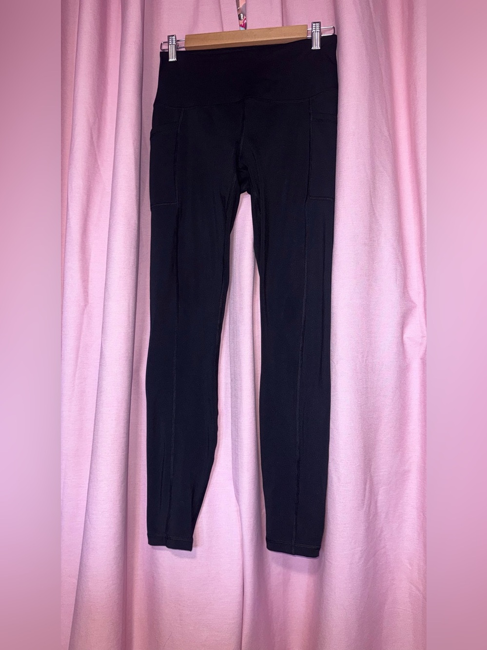 Women's Black Jeggings with High-Rise Waist and Side Pockets
